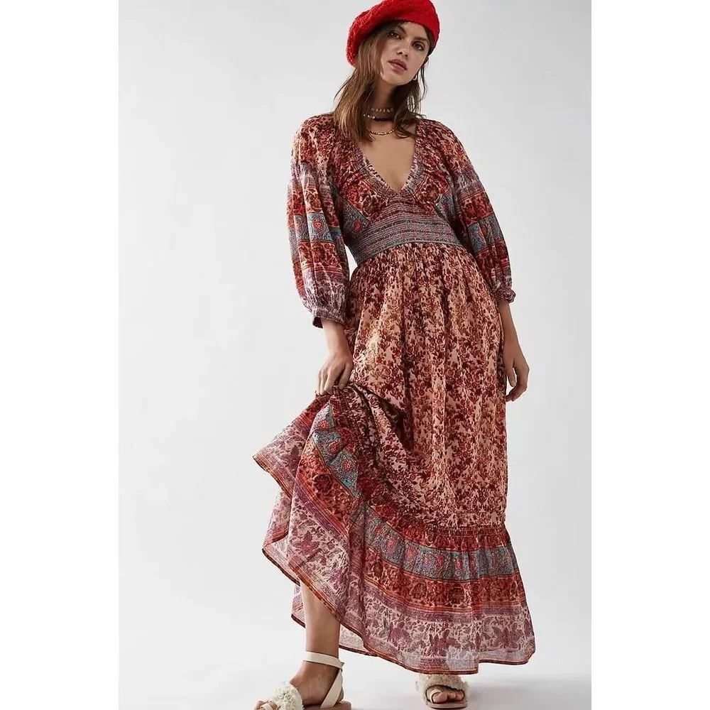 Free People Golden Hour Border Maxi Dress $198